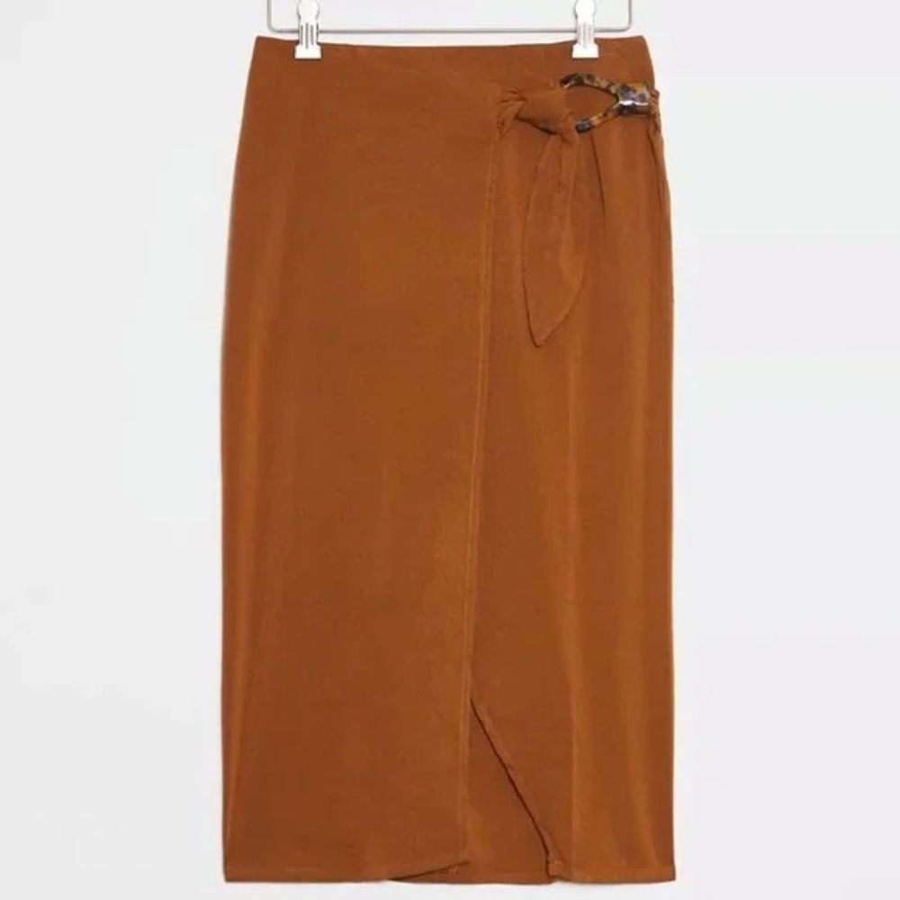 Modern Citizen Brown Pareo Wrap Skirt XS